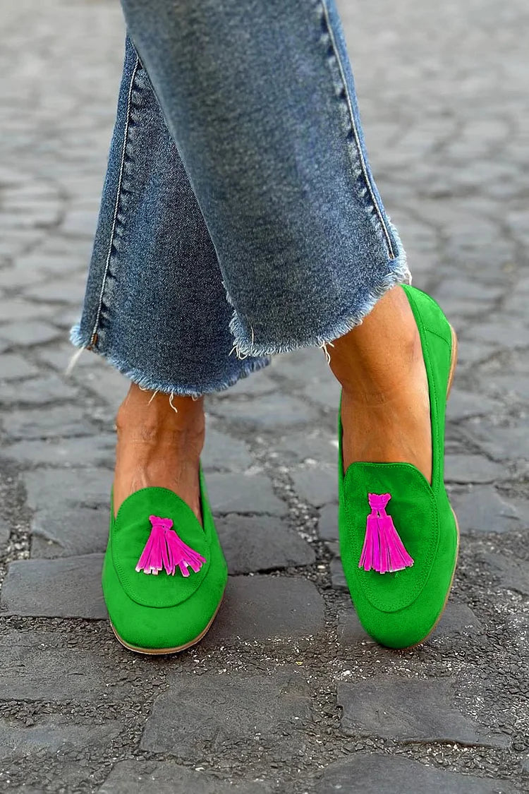 Tassel-embellished loafers with playful detailing for women | Mandy