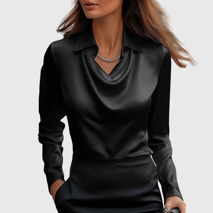 Aurelle Elara draped-neck blouse for women