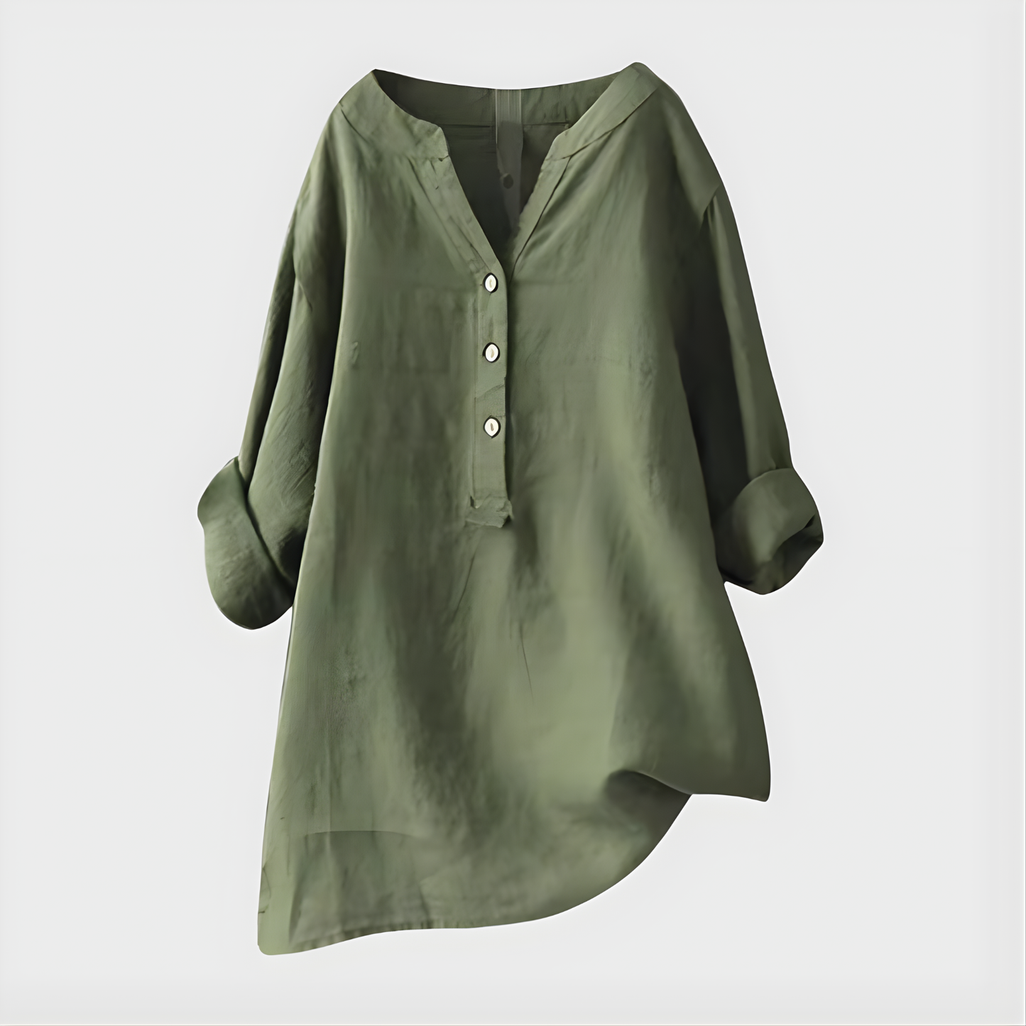 Elegant V-neck blouse with relaxed silhouette for women | Veronique