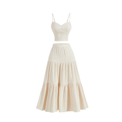 Crop cami top and A-line skirt set for women | Avina