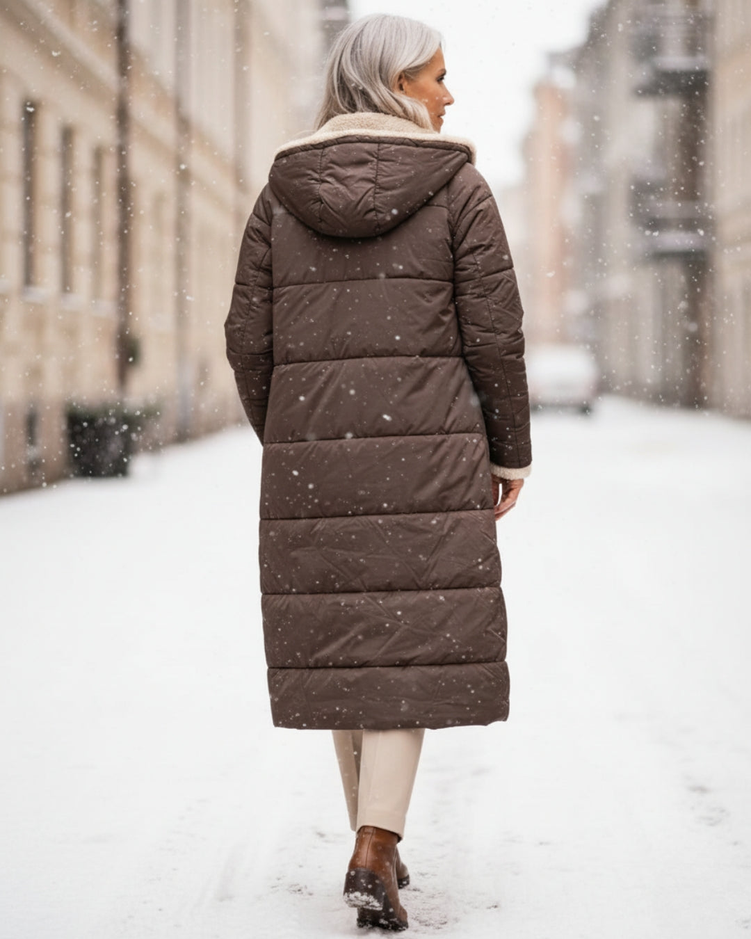 Warm sherpa-lined winter coat for women | Eleanor -5