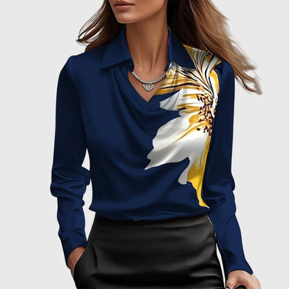 Aurelle Elara draped-neck blouse for women