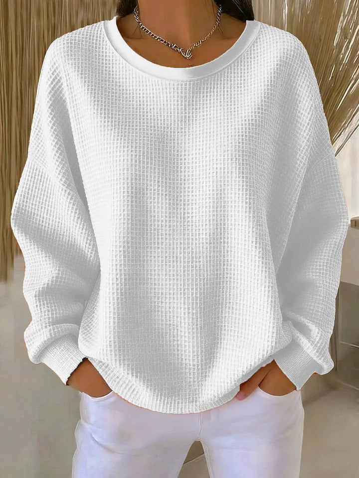 Relaxed textured everyday knit jumper for women | Elora -6