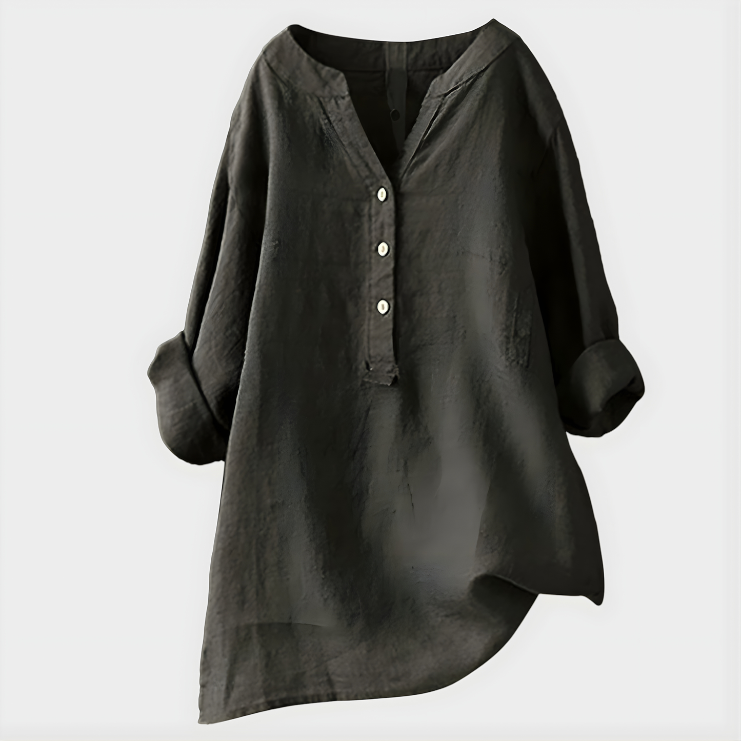 Elegant V-neck blouse with relaxed silhouette for women | Veronique