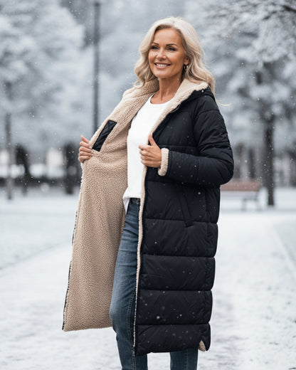 Warm sherpa-lined winter coat for women | Eleanor -11