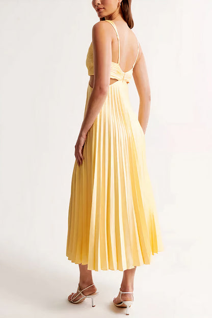 Aurelle Chelsy sophisticated pleated maxi dress for women