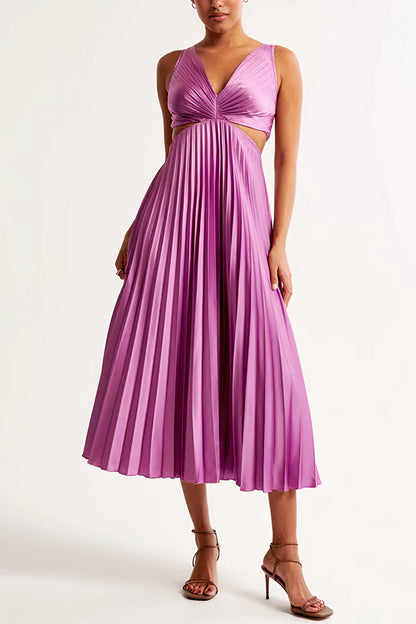 Aurelle Chelsy sophisticated pleated maxi dress for women