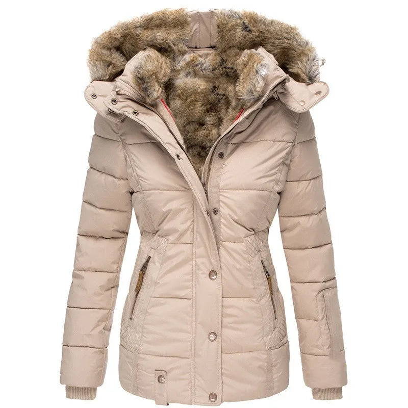 Hooded faux fur coat for women | Celeste