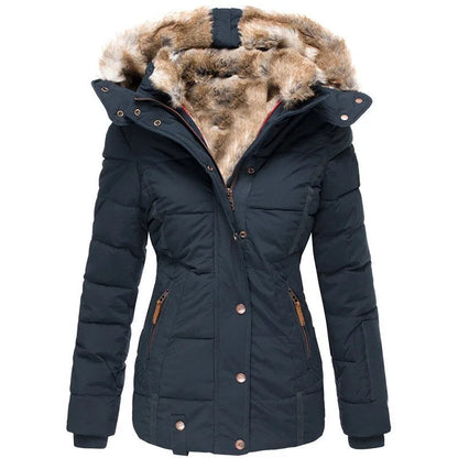 Hooded faux fur coat for women | Celeste