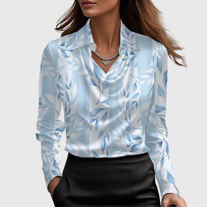 Aurelle Elara draped-neck blouse for women