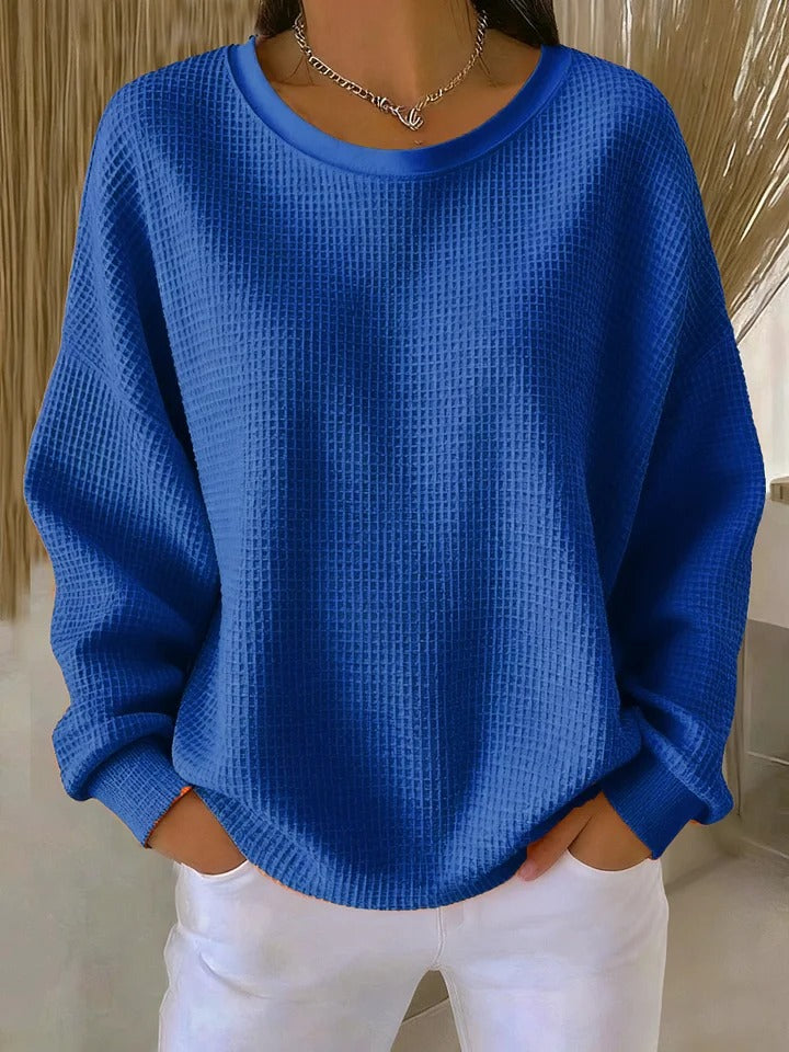 Relaxed textured everyday knit jumper for women | Elora -5