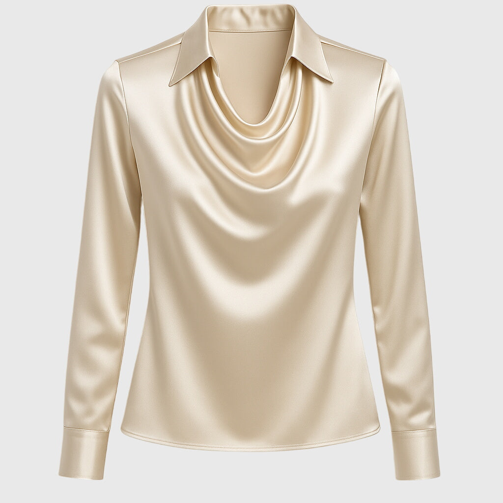 Aurelle Elara draped-neck blouse for women