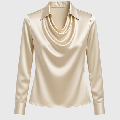 Aurelle Elara draped-neck blouse for women