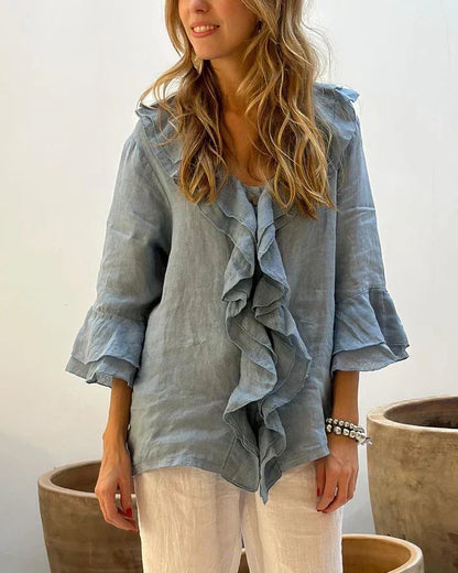 Ruffled lightweight everyday blouse for women -1