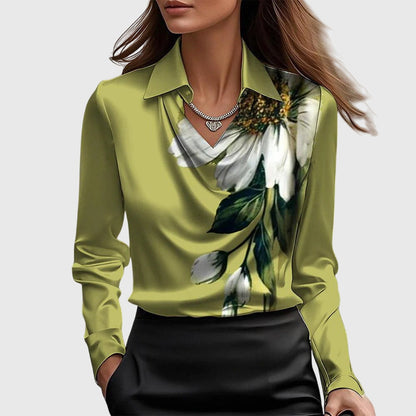 Aurelle Elara draped-neck blouse for women